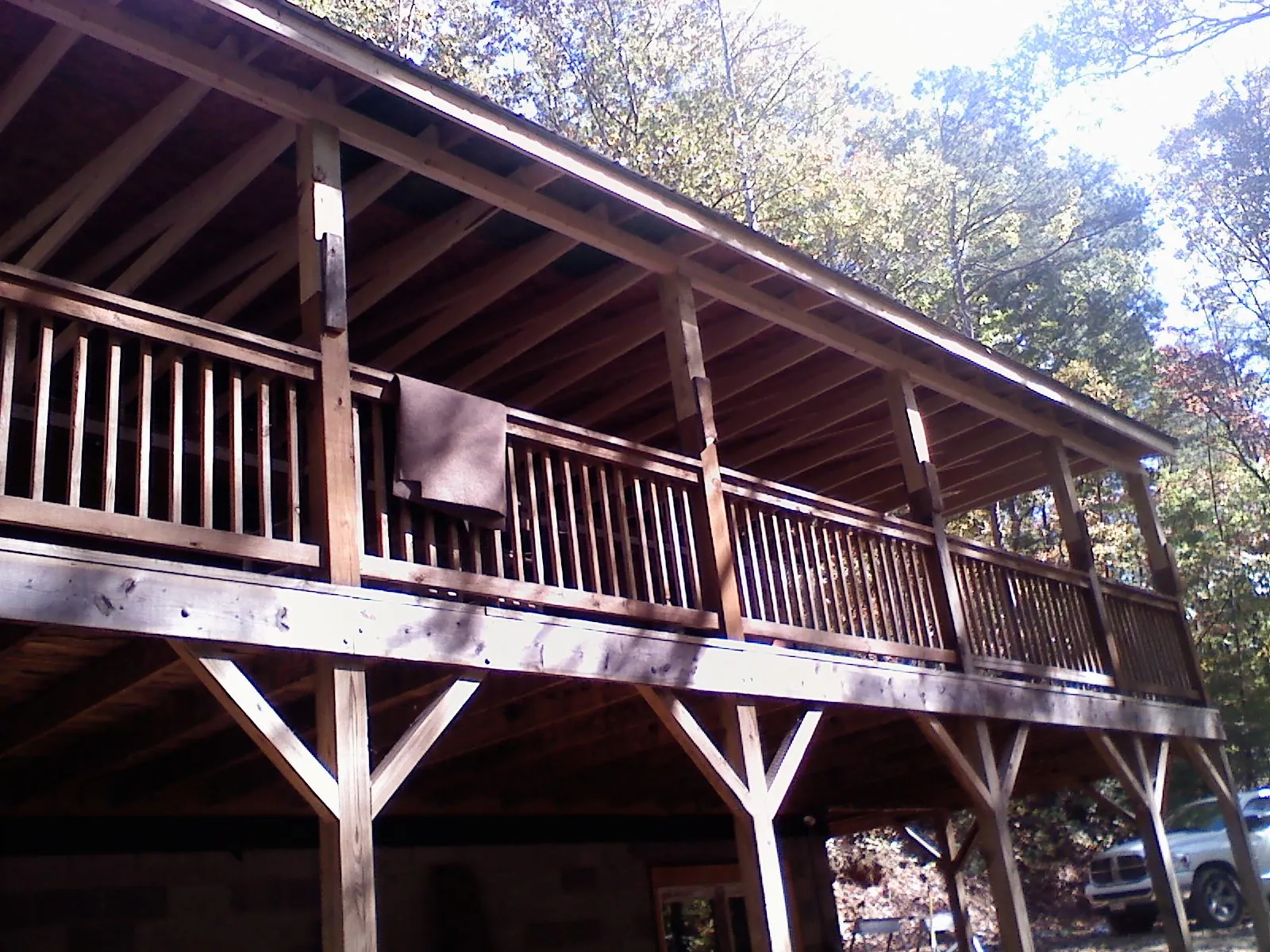 Timber framing under a new elevated porch and deck — Roof Leak Repair in Suncook by Roofing Brothers